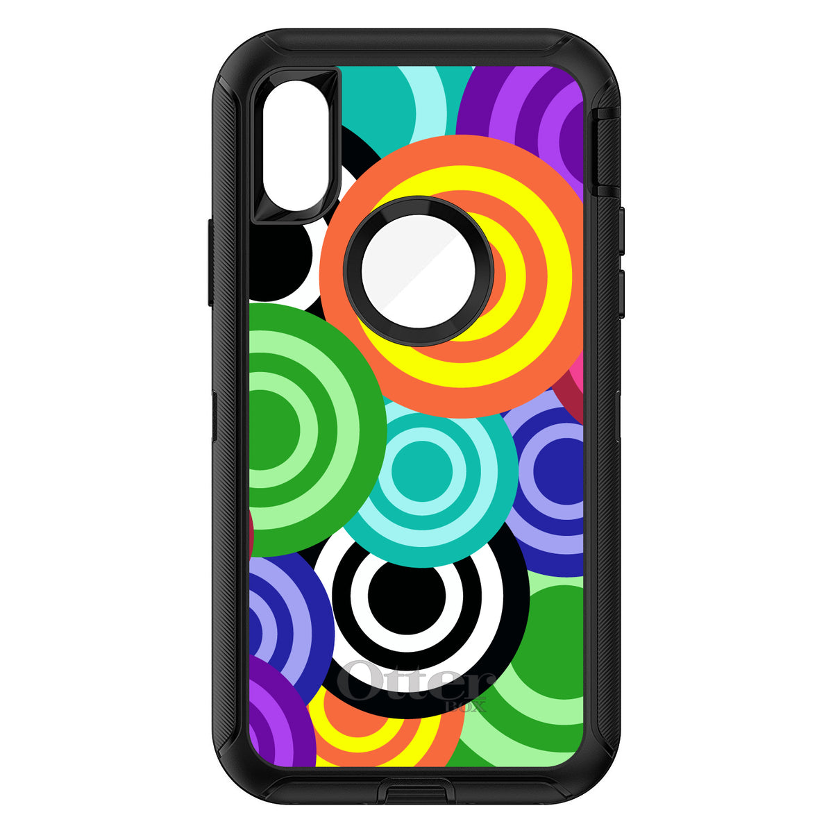 Multi Color Swirls OtterBox Defender Case for iPhone & Galaxy, view 3