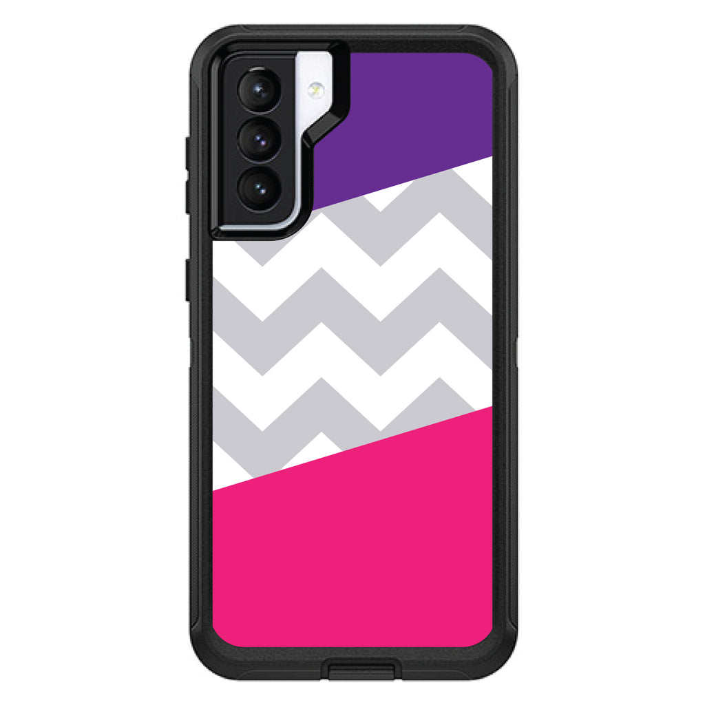 Purple Pink Block Grey Chevron OtterBox Defender Case for iPhone & Galaxy, view 6