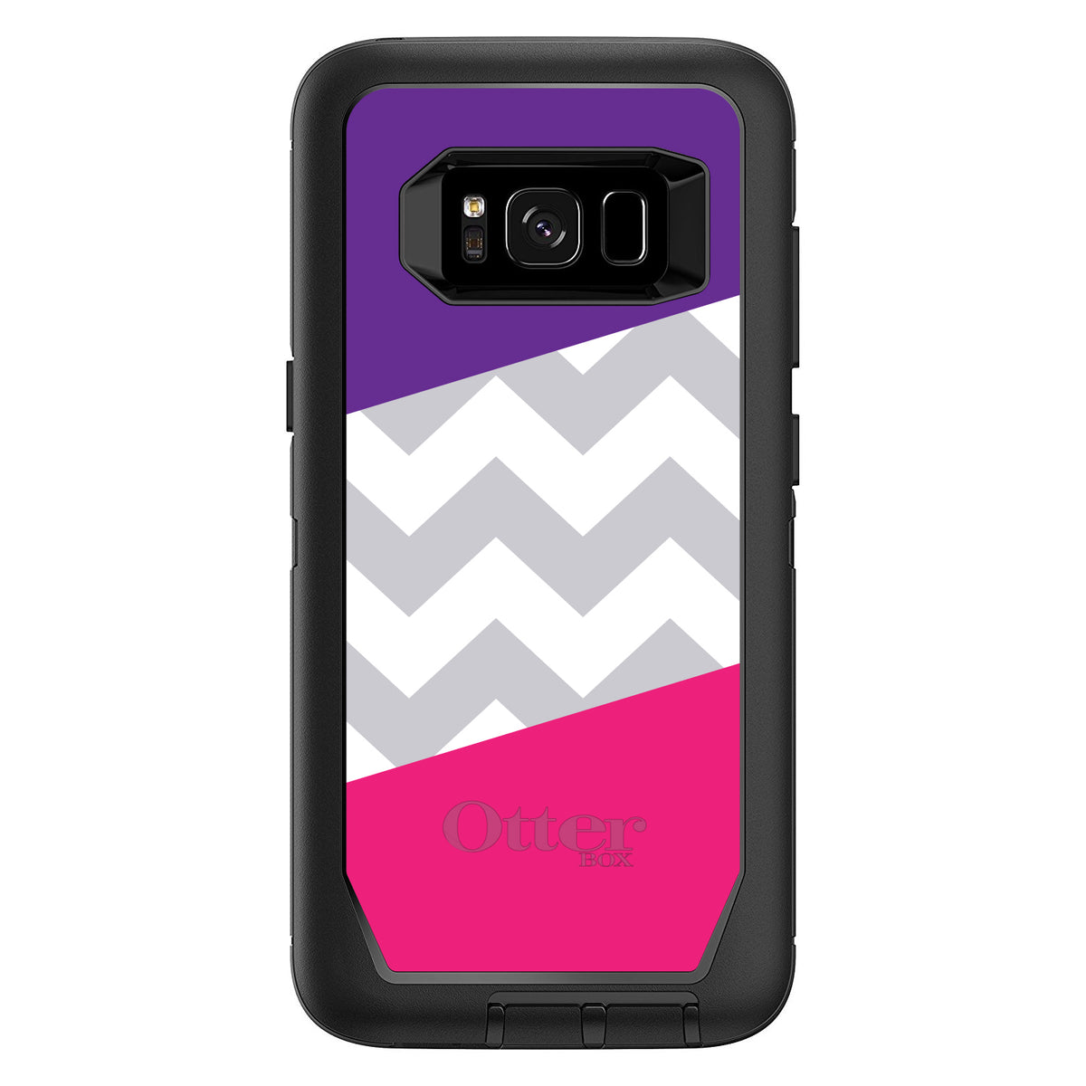 Purple Pink Block Grey Chevron OtterBox Defender Case for iPhone & Galaxy, view 12