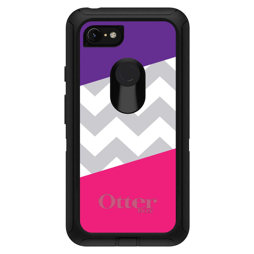 Purple Pink Block Grey Chevron OtterBox Defender Case for iPhone & Galaxy, view 18