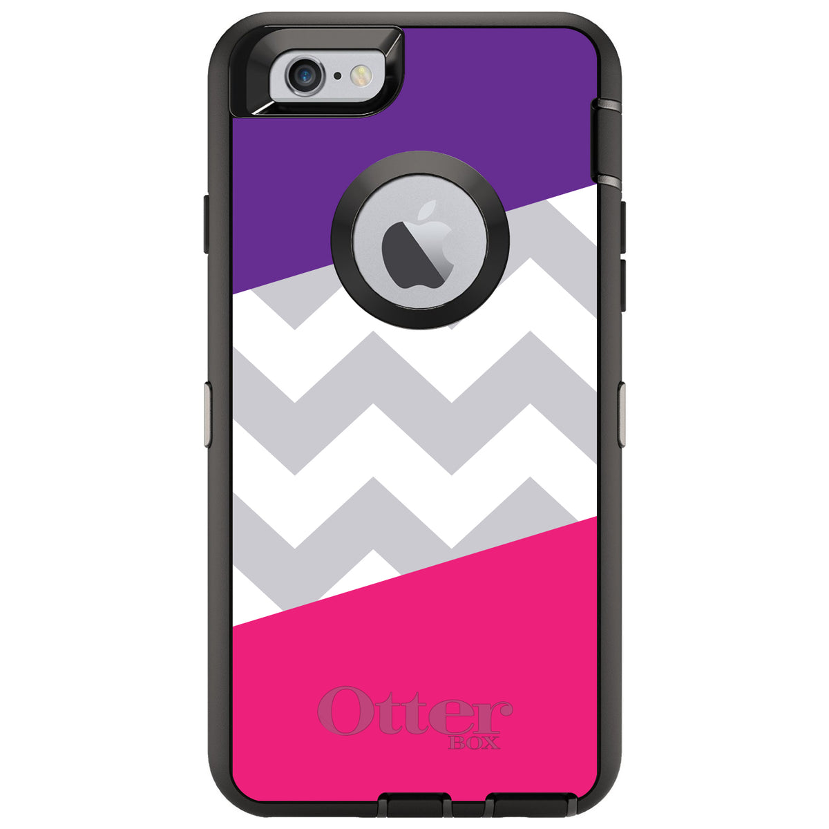 Purple Pink Block Grey Chevron OtterBox Defender Case for iPhone & Galaxy, view 4