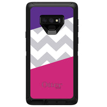 DistinctInk™ OtterBox Defender Series Case for Apple iPhone / Samsung Galaxy / Google Pixel - Purple Pink Block Grey Chevron