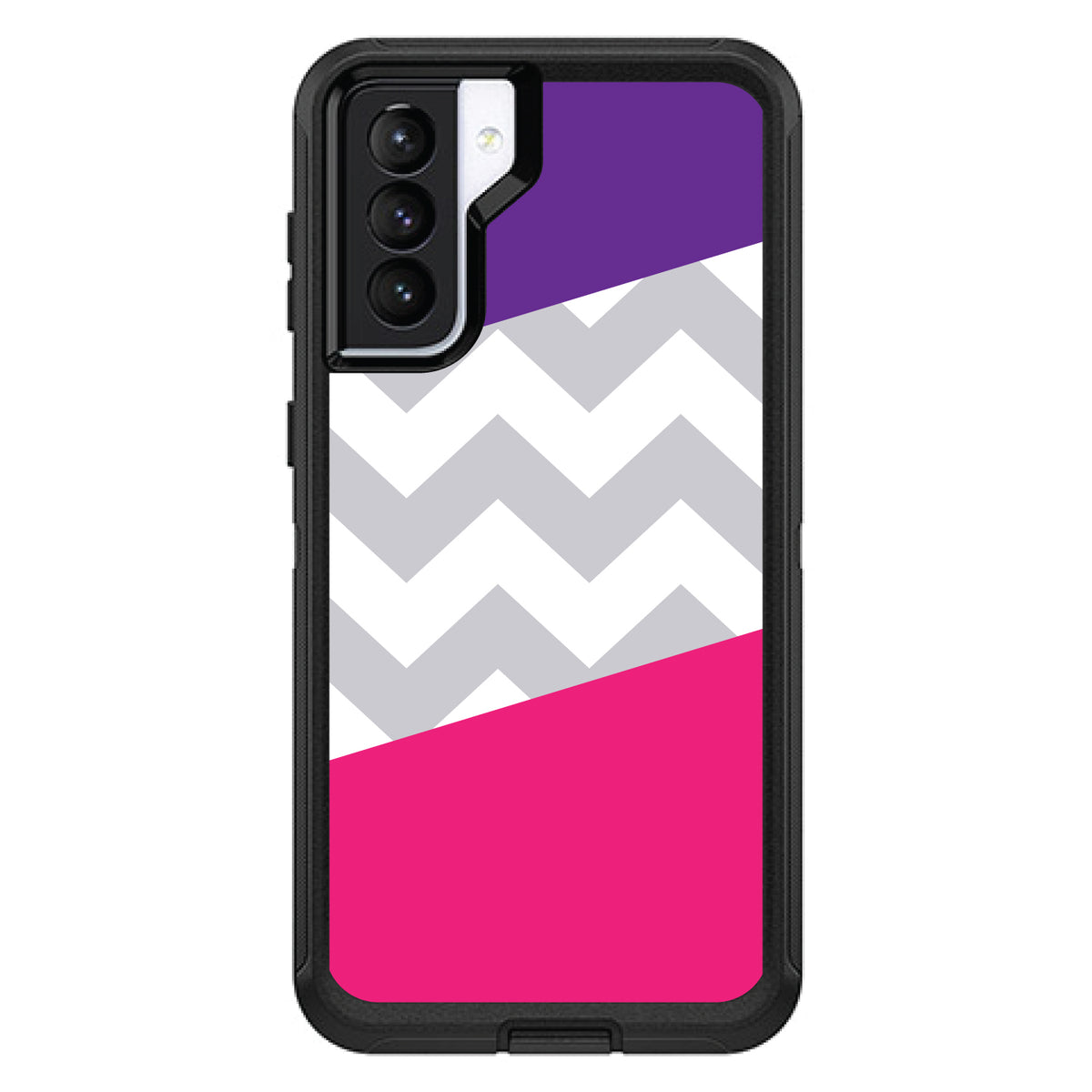 Purple Pink Block Grey Chevron OtterBox Defender Case for iPhone & Galaxy, view 5