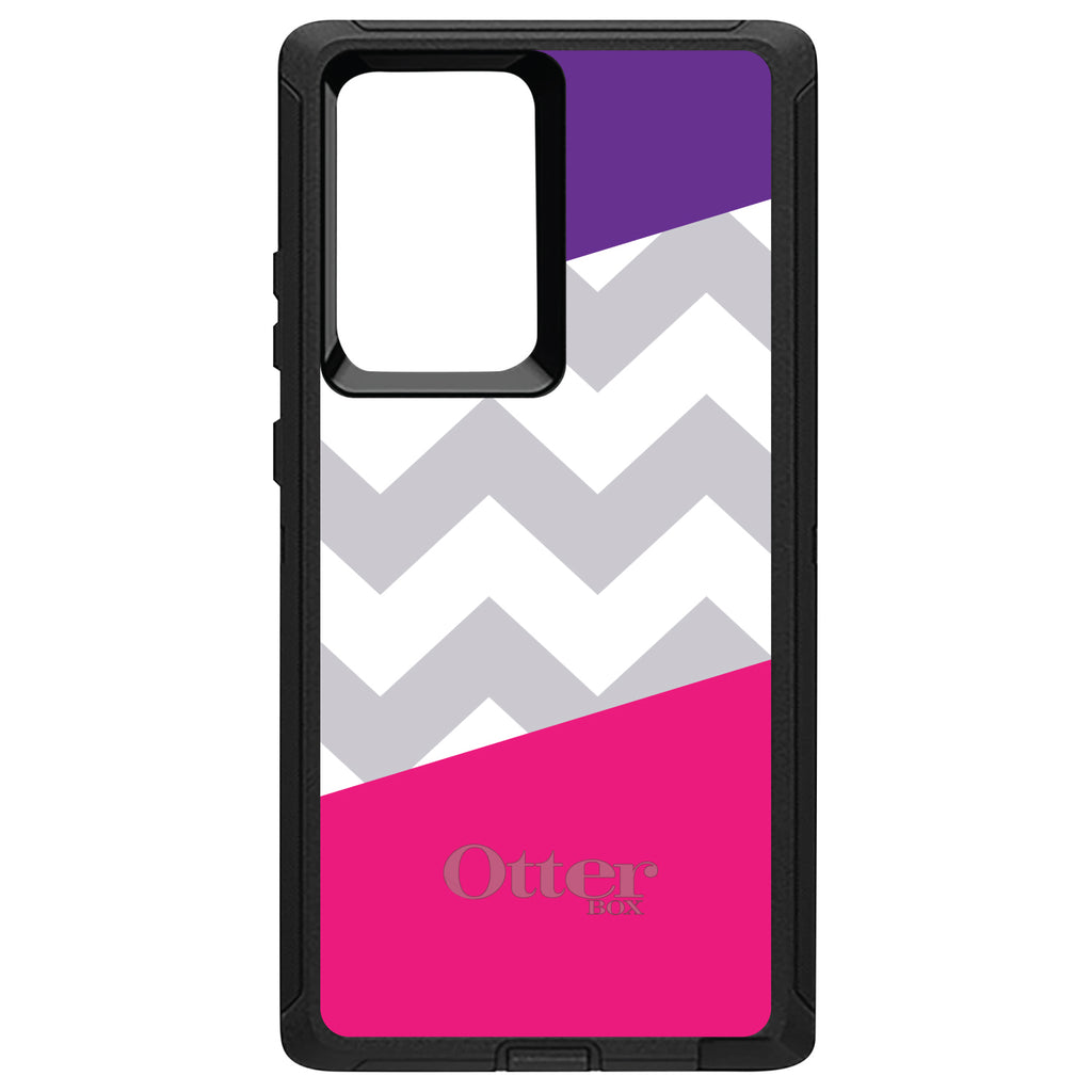 Purple Pink Block Grey Chevron OtterBox Defender Case for iPhone & Galaxy, view 13