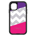 Purple Pink Block Grey Chevron OtterBox Defender Case for iPhone & Galaxy, view 2