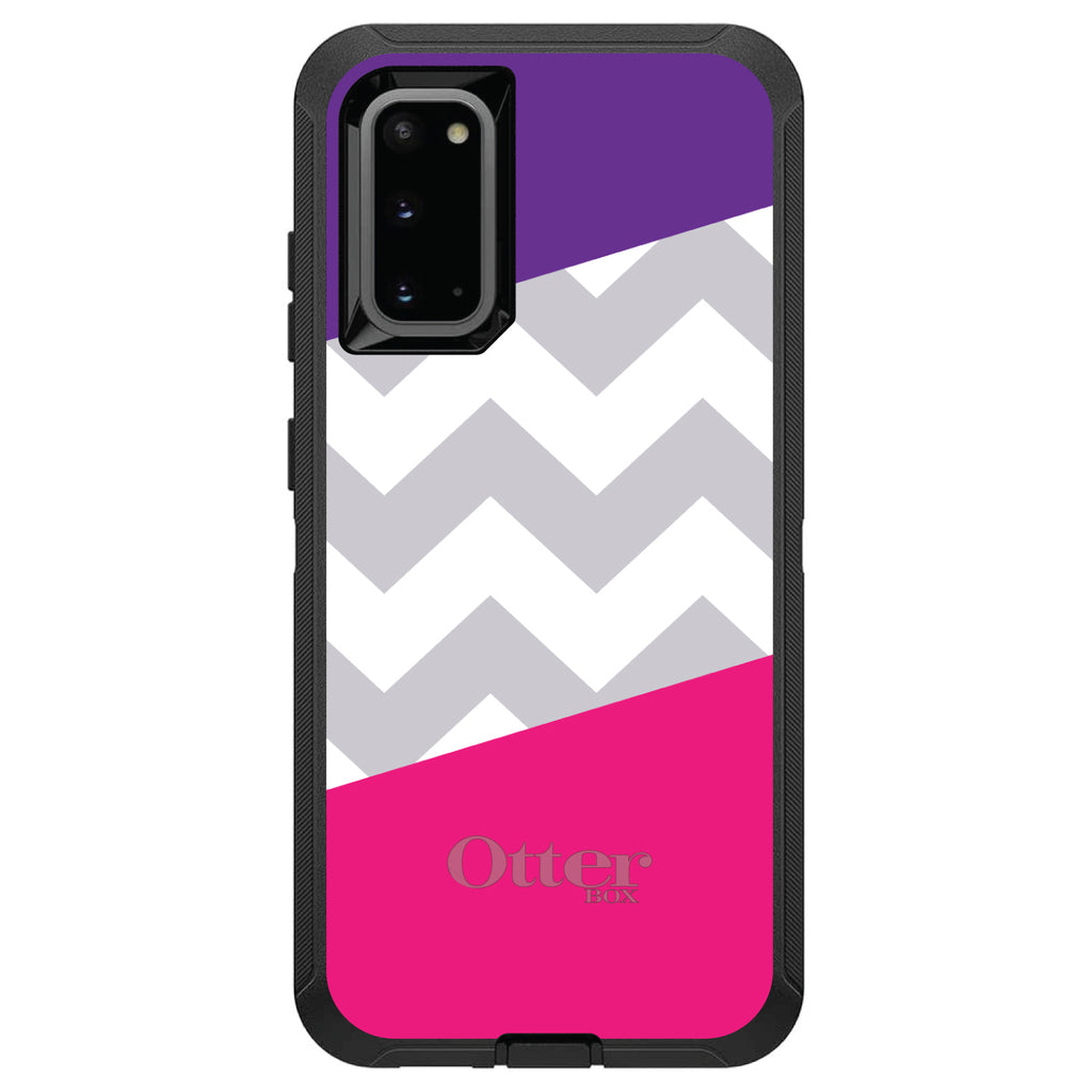 Purple Pink Block Grey Chevron OtterBox Defender Case for iPhone & Galaxy, view 8