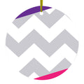 Purple Pink Block Grey Chevron Ceramic Ornament
