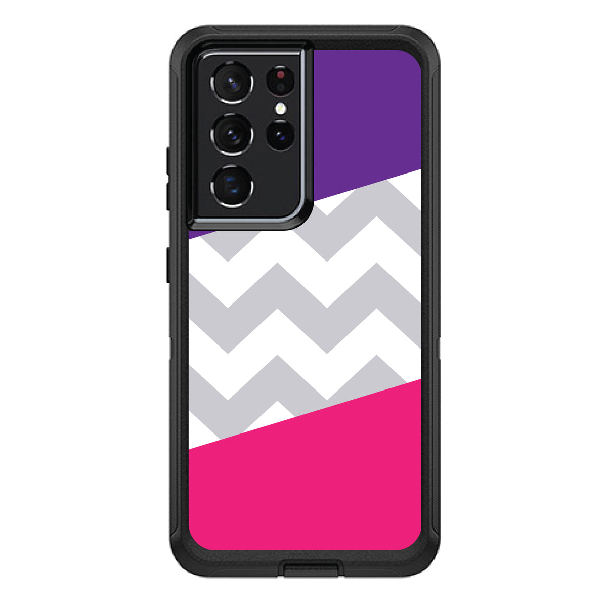 Purple Pink Block Grey Chevron OtterBox Defender Case for iPhone & Galaxy, view 7