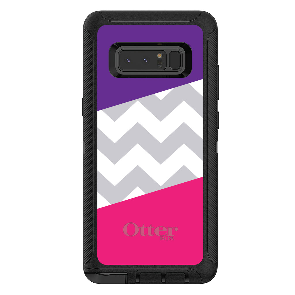 Purple Pink Block Grey Chevron OtterBox Defender Case for iPhone & Galaxy, view 17