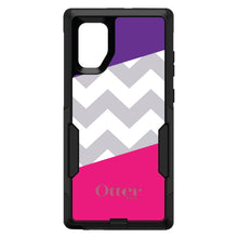 DistinctInk™ OtterBox Commuter Series Case for Apple iPhone or Samsung Galaxy - Purple Pink Block Grey Chevron