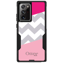 DistinctInk™ OtterBox Commuter Series Case for Apple iPhone or Samsung Galaxy - Hot Pink Block Grey Chevron