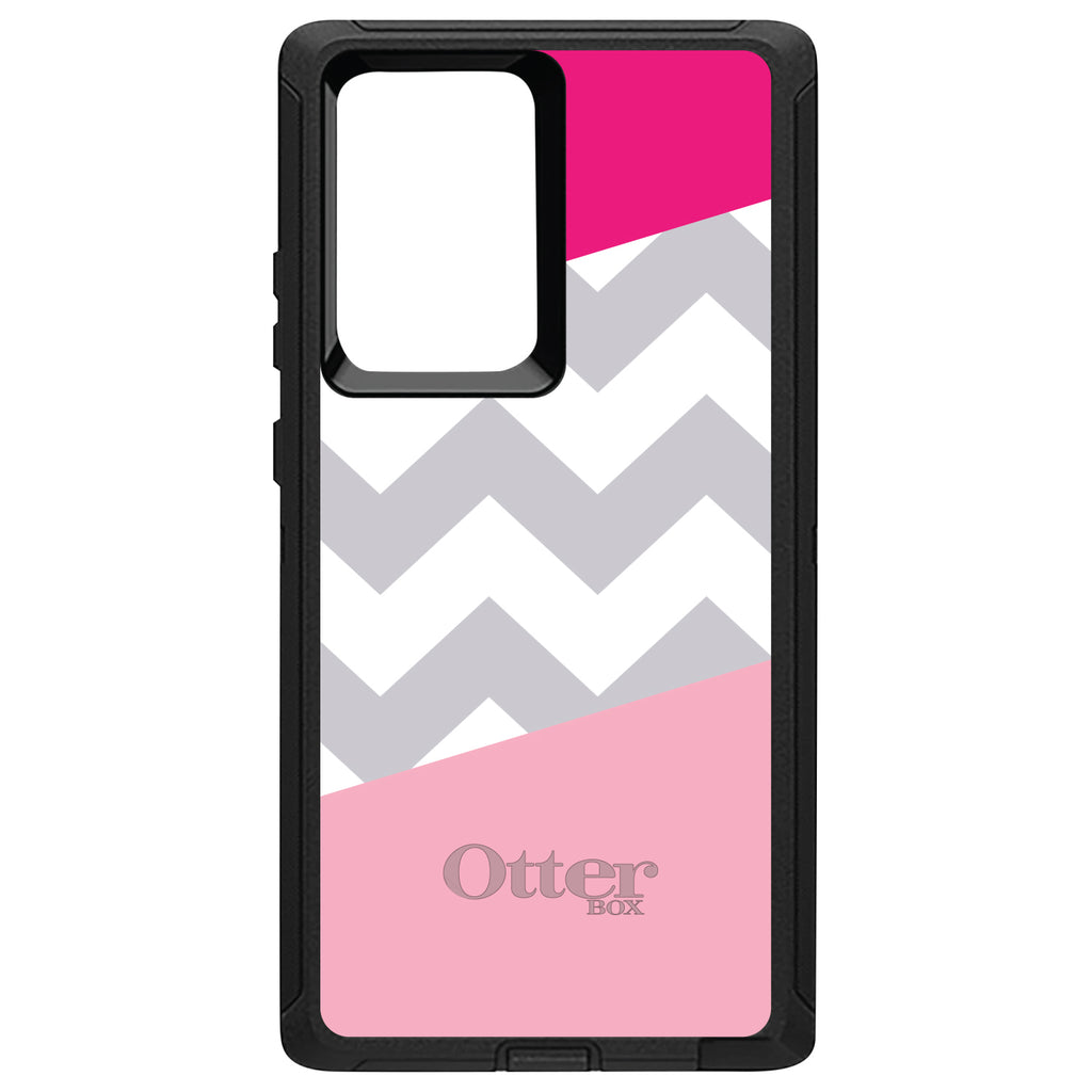Hot Pink Block Grey Chevron OtterBox Defender Case for iPhone & Galaxy, view 13