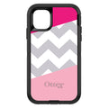 Hot Pink Block Grey Chevron OtterBox Defender Case for iPhone & Galaxy, view 2