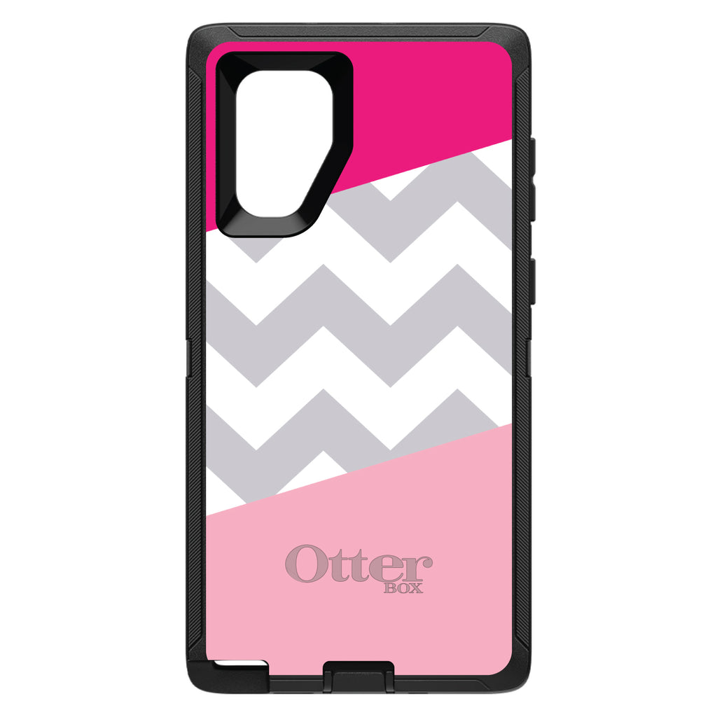 Hot Pink Block Grey Chevron OtterBox Defender Case for iPhone & Galaxy, view 14