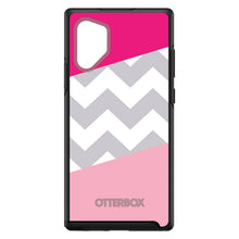 DistinctInk™ OtterBox Symmetry Series Case for Apple iPhone / Samsung Galaxy / Google Pixel - Hot Pink Block Grey Chevron