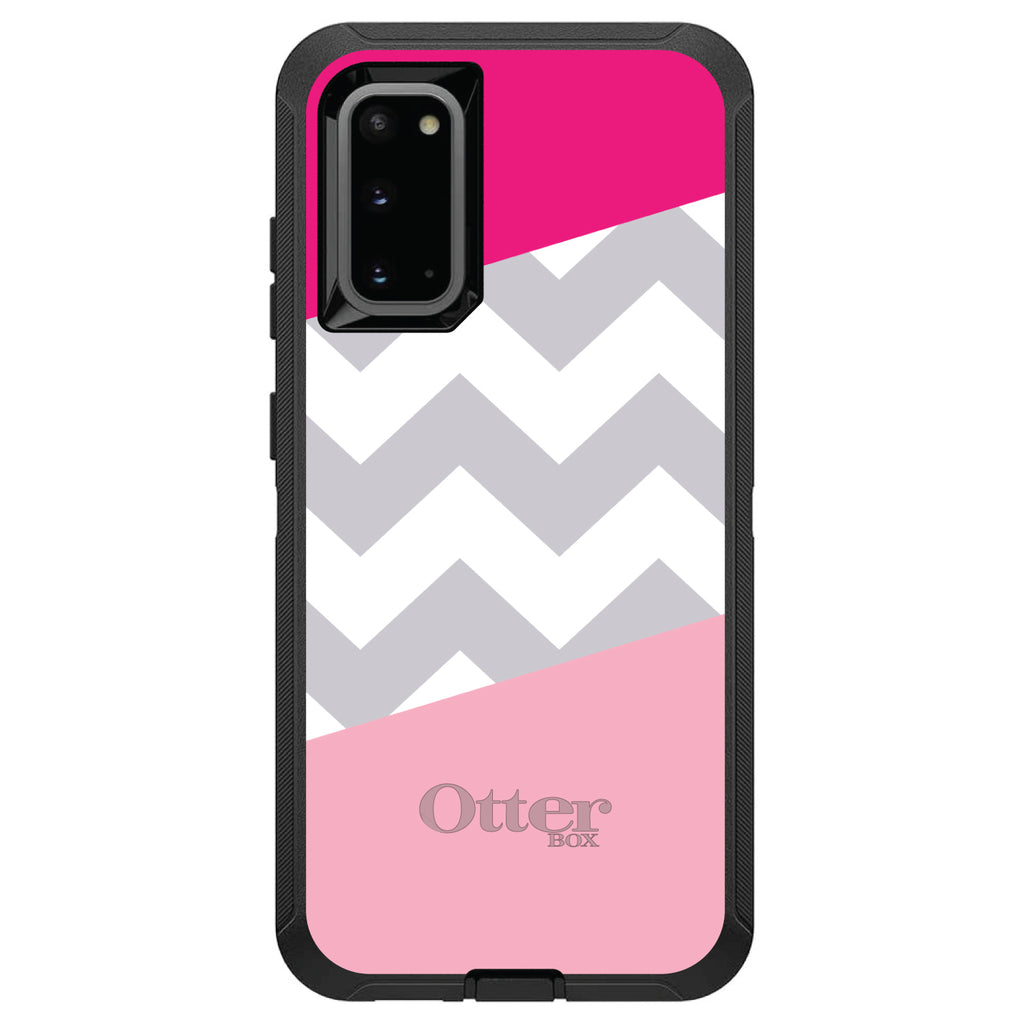 Hot Pink Block Grey Chevron OtterBox Defender Case for iPhone & Galaxy, view 8