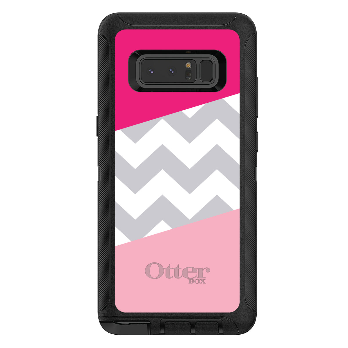 Hot Pink Block Grey Chevron OtterBox Defender Case for iPhone & Galaxy, view 17