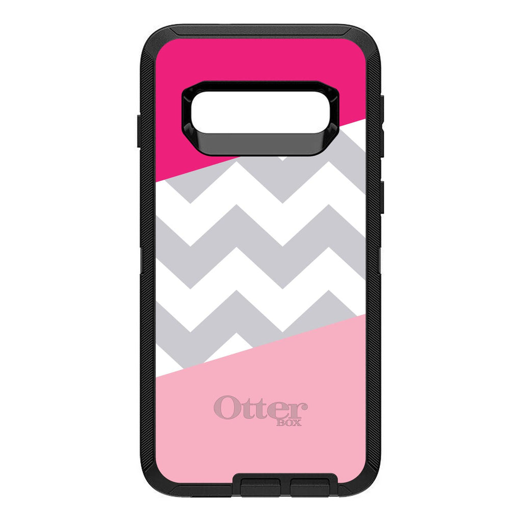 Hot Pink Block Grey Chevron OtterBox Defender Case for iPhone & Galaxy, view 9