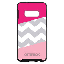 DistinctInk™ OtterBox Symmetry Series Case for Apple iPhone / Samsung Galaxy / Google Pixel - Hot Pink Block Grey Chevron