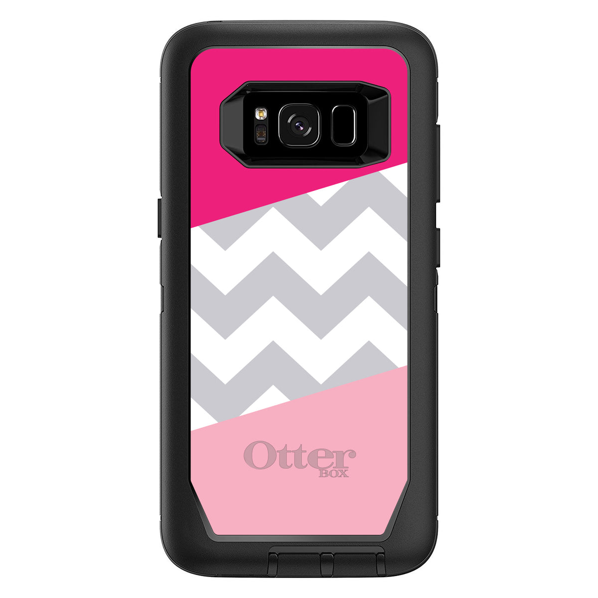 Hot Pink Block Grey Chevron OtterBox Defender Case for iPhone & Galaxy, view 12
