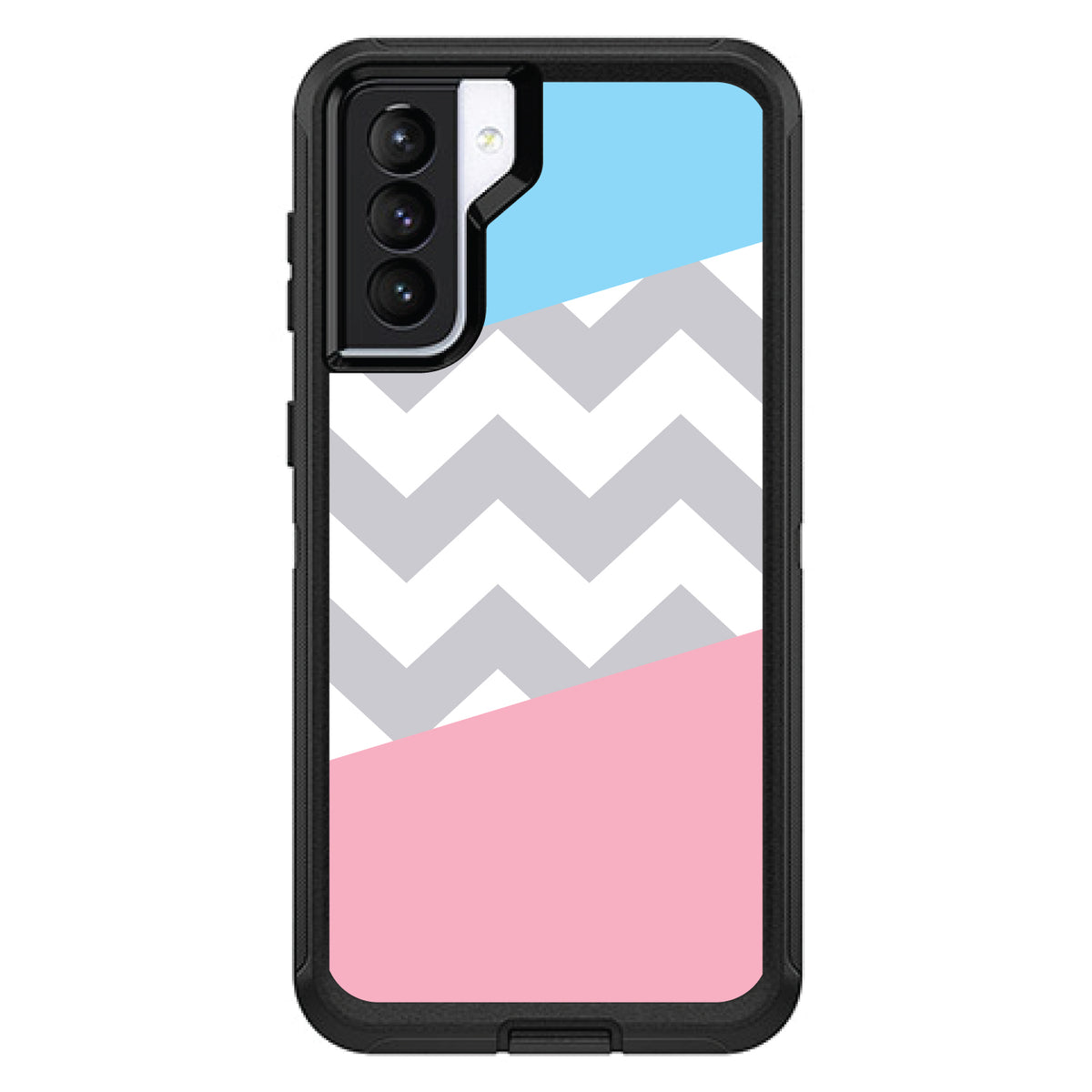 Pink Blue Block Grey Chevron OtterBox Defender Case for iPhone & Galaxy, view 5