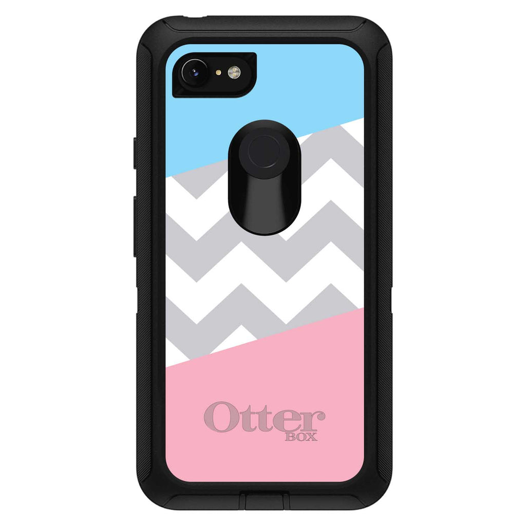 Pink Blue Block Grey Chevron OtterBox Defender Case for iPhone & Galaxy, view 18