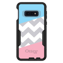 DistinctInk™ OtterBox Commuter Series Case for Apple iPhone or Samsung Galaxy - Pink Blue Block Grey Chevron