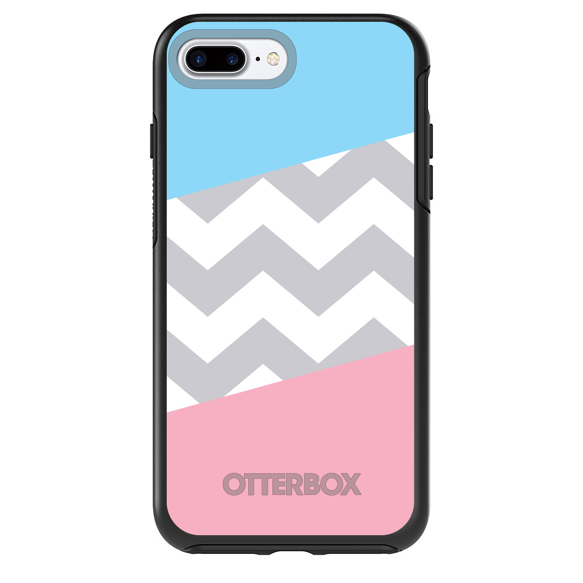 Pink Blue Block Grey Chevron OtterBox Symmetry Case for iPhone & Galaxy, view 2