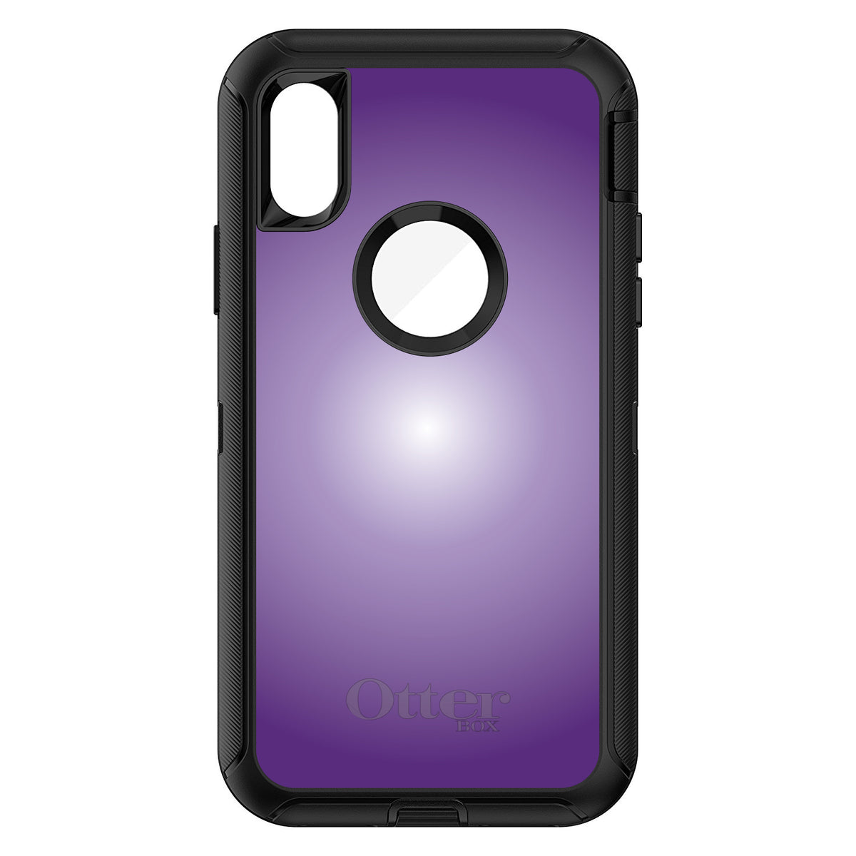 Purple White Gradient Burst OtterBox Defender Case for iPhone & Galaxy, view 3