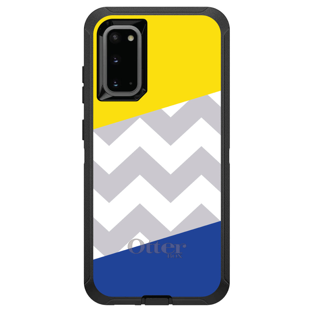 Blue Yellow Block Grey Chevron OtterBox Defender Case for iPhone & Galaxy, view 8
