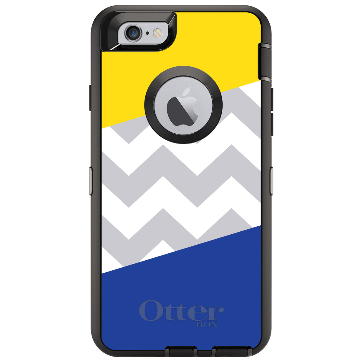 Blue Yellow Block Grey Chevron OtterBox Defender Case for iPhone & Galaxy, view 4