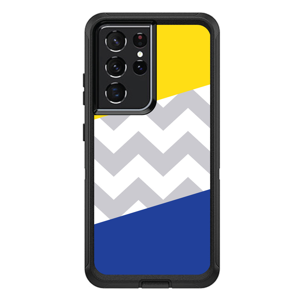 Blue Yellow Block Grey Chevron OtterBox Defender Case for iPhone & Galaxy, view 7