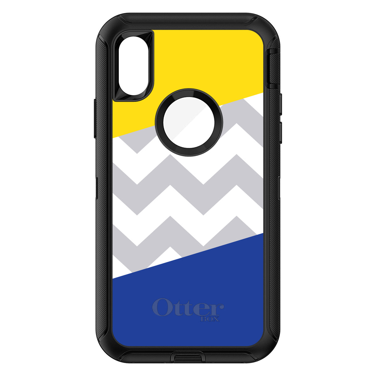Blue Yellow Block Grey Chevron OtterBox Defender Case for iPhone & Galaxy, view 3