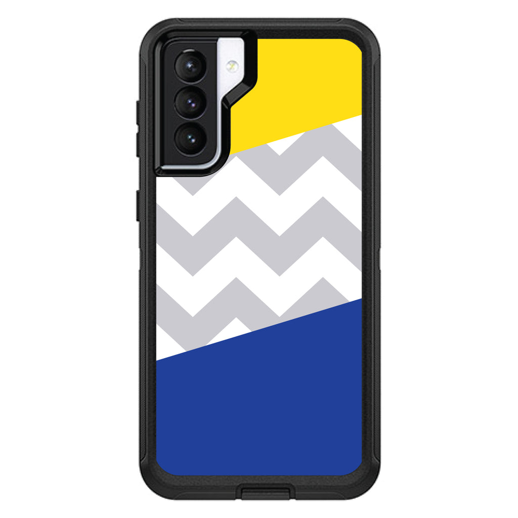 Blue Yellow Block Grey Chevron OtterBox Defender Case for iPhone & Galaxy, view 5