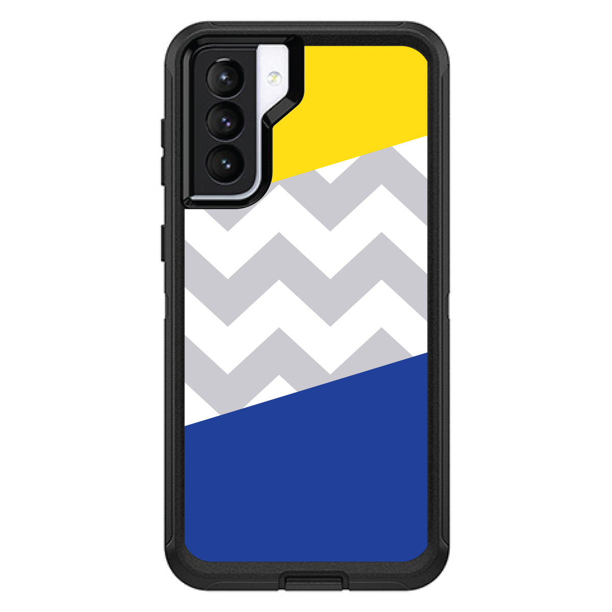 Blue Yellow Block Grey Chevron OtterBox Defender Case for iPhone & Galaxy, view 5