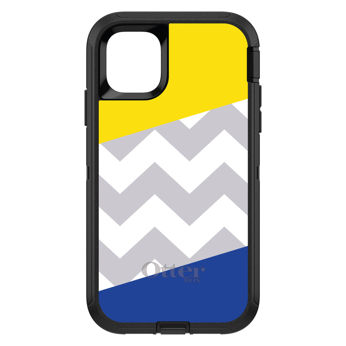 Blue Yellow Block Grey Chevron OtterBox Defender Case for iPhone & Galaxy, view 2