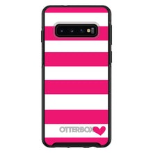 DistinctInk™ OtterBox Symmetry Series Case for Apple iPhone / Samsung Galaxy / Google Pixel - Hot Pink White Stripes Heart