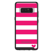 DistinctInk™ OtterBox Symmetry Series Case for Apple iPhone / Samsung Galaxy / Google Pixel - Hot Pink White Stripes Heart