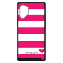 DistinctInk™ OtterBox Symmetry Series Case for Apple iPhone / Samsung Galaxy / Google Pixel - Hot Pink White Stripes Heart