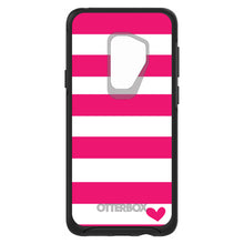 DistinctInk™ OtterBox Symmetry Series Case for Apple iPhone / Samsung Galaxy / Google Pixel - Hot Pink White Stripes Heart