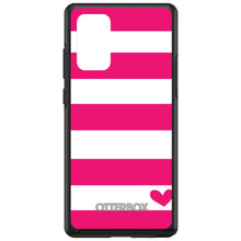 DistinctInk™ OtterBox Symmetry Series Case for Apple iPhone / Samsung Galaxy / Google Pixel - Hot Pink White Stripes Heart