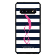 DistinctInk™ OtterBox Symmetry Series Case for Apple iPhone / Samsung Galaxy / Google Pixel - Navy White Stripes Pink Love