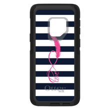 DistinctInk™ OtterBox Commuter Series Case for Apple iPhone or Samsung Galaxy - Navy White Stripes Pink Love