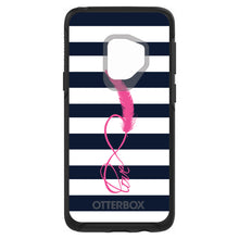 DistinctInk™ OtterBox Symmetry Series Case for Apple iPhone / Samsung Galaxy / Google Pixel - Navy White Stripes Pink Love
