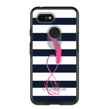DistinctInk™ OtterBox Symmetry Series Case for Apple iPhone / Samsung Galaxy / Google Pixel - Navy White Stripes Pink Love