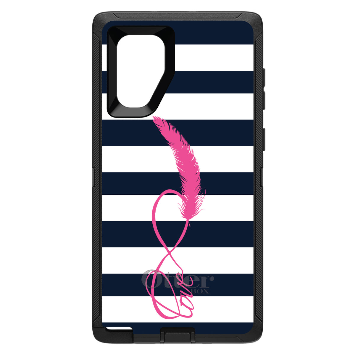 Navy White Stripes Pink Love OtterBox Defender Case for iPhone & Galaxy, view 15