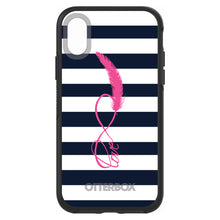 DistinctInk™ OtterBox Symmetry Series Case for Apple iPhone / Samsung Galaxy / Google Pixel - Navy White Stripes Pink Love