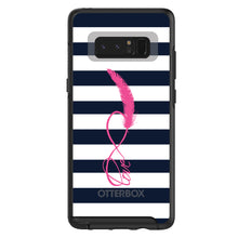 DistinctInk™ OtterBox Symmetry Series Case for Apple iPhone / Samsung Galaxy / Google Pixel - Navy White Stripes Pink Love