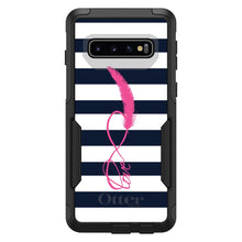 DistinctInk™ OtterBox Commuter Series Case for Apple iPhone or Samsung Galaxy - Navy White Stripes Pink Love