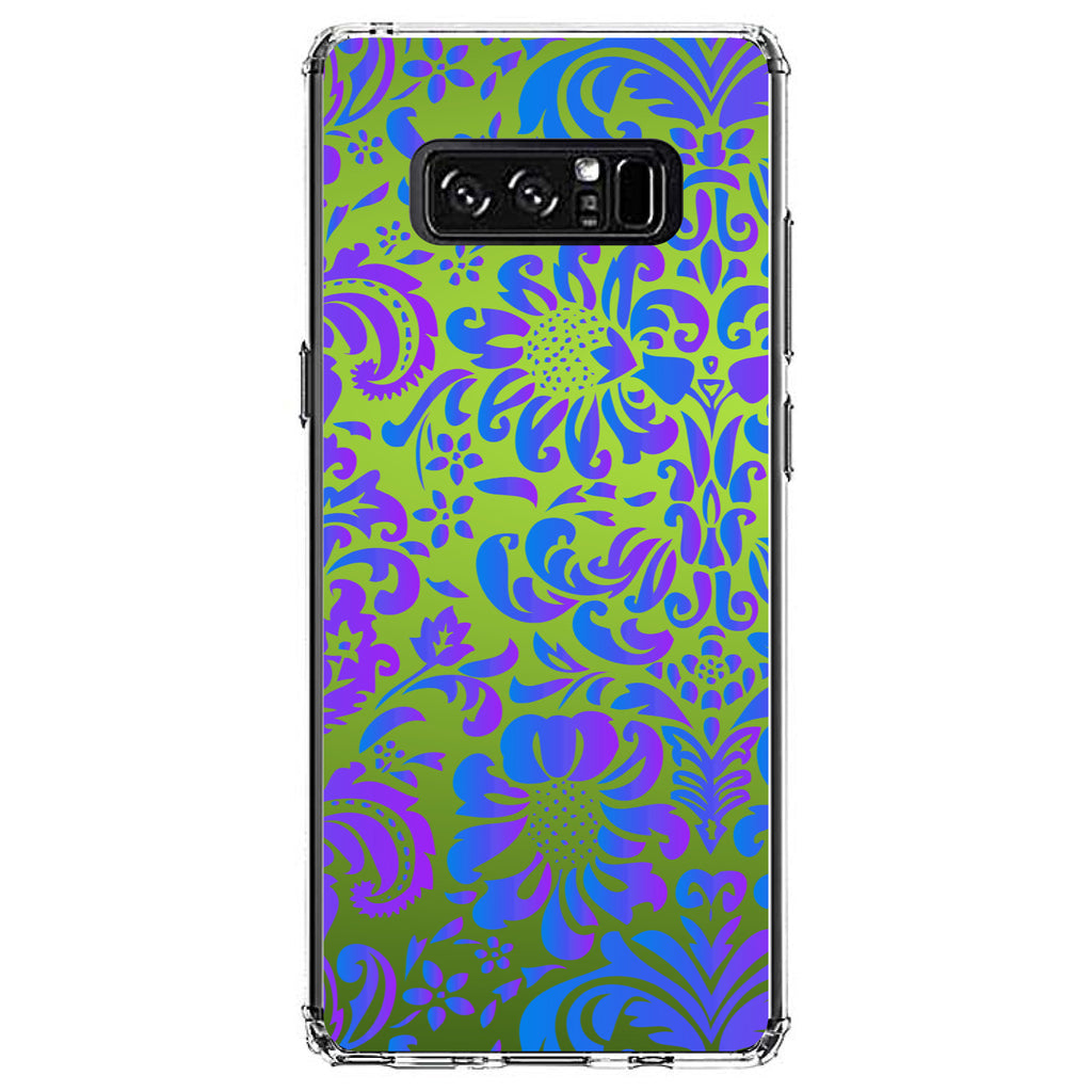 Green Purple Blue Floral Pattern Clear Shockproof iPhone Case, view 12